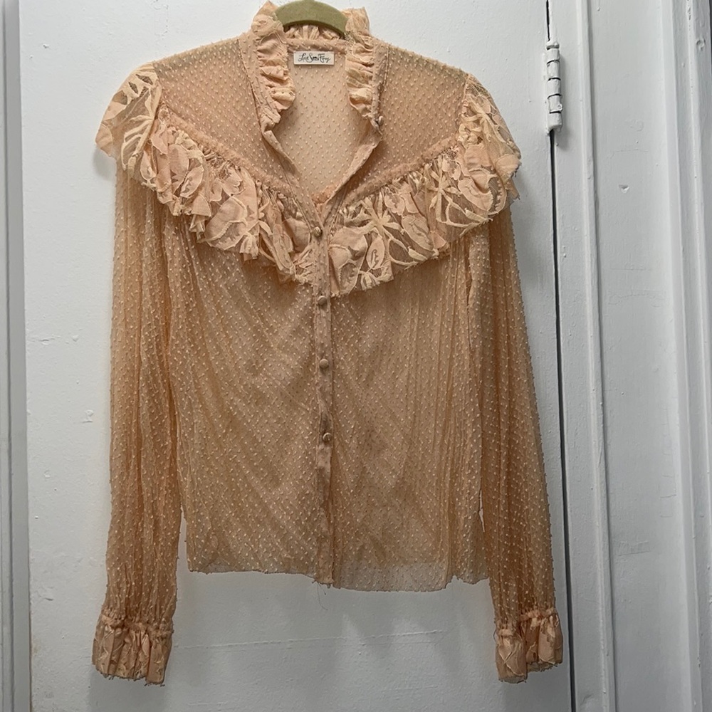 Loveshackfancy Lace Button Down Blouse. Brand New - image 1